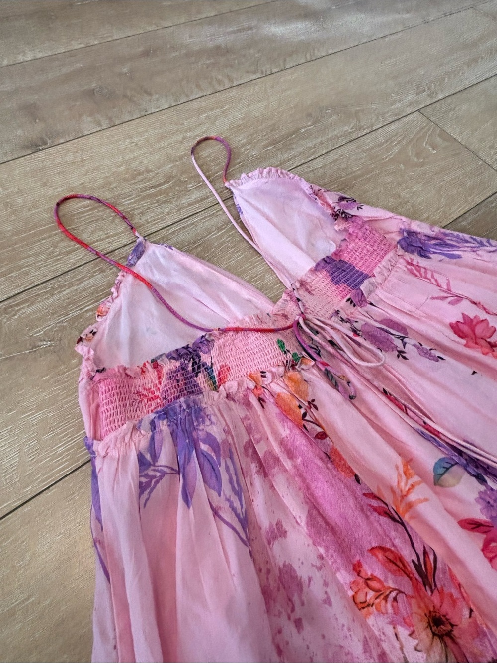 by Anthropologie Alissa Maxi Dress Floral Patchwork Pink Boho  L NWOT - Picture 4 of 7